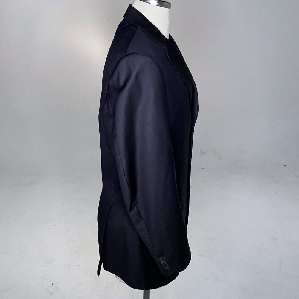 Luigi Bianchi Mantova All Virgin Wool Navy Blue Blazer - Picture 5 of 13